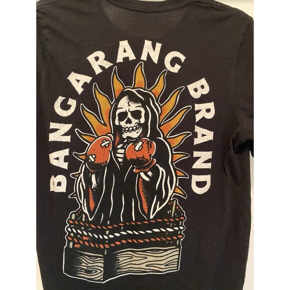 Bangarang Brand T-Shirt Medium Black Graphic MMA Boxing Gloves Fight Skull - Picture 3 of 5